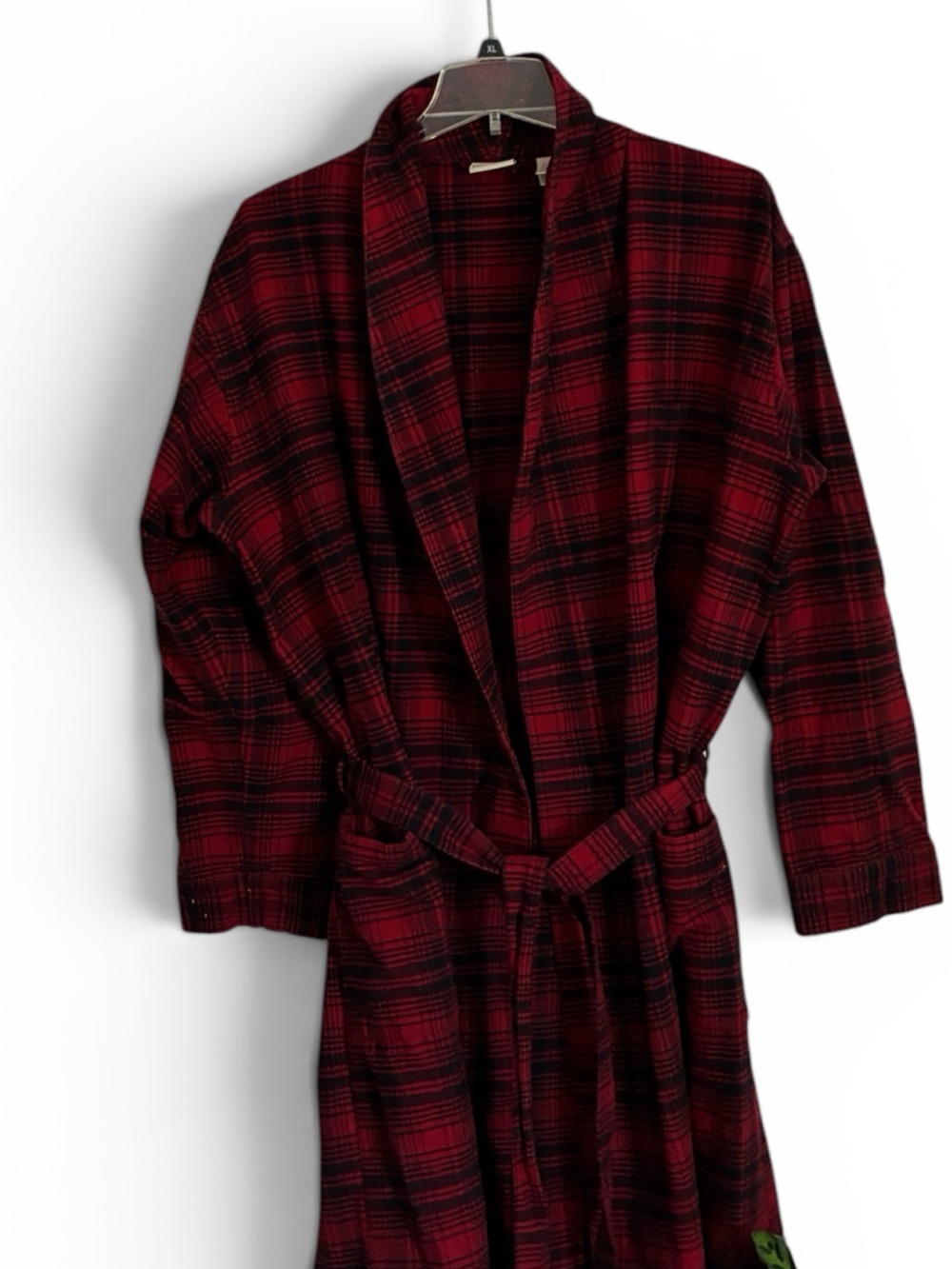LLBean Scotch Flannel Plaid Mens Bathrobe Size XL - Picture 1 of 3